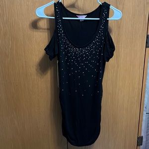 Candie’s black cold shoulder dress
